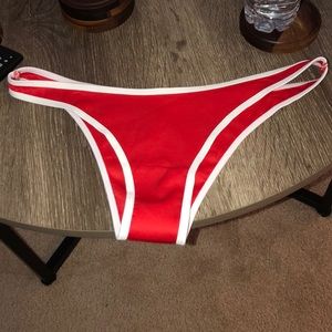 Red cheeky bikini bottom